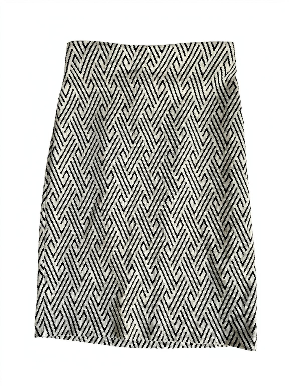 Philosophy Black and White Chevron-Style Pencil Skirt